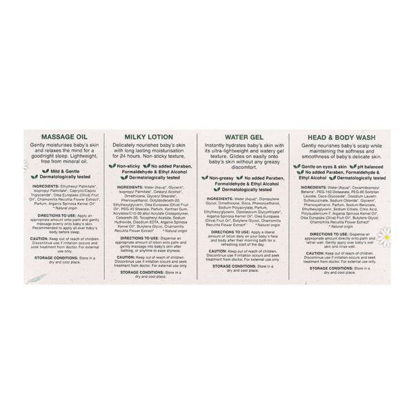 Pigeon Natural Botanical Baby Olive Oil, Argan Oil & Chamomile Travel Set